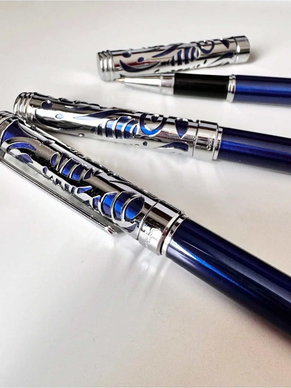 Gorgeous Blue Silver Pen and Pencil set